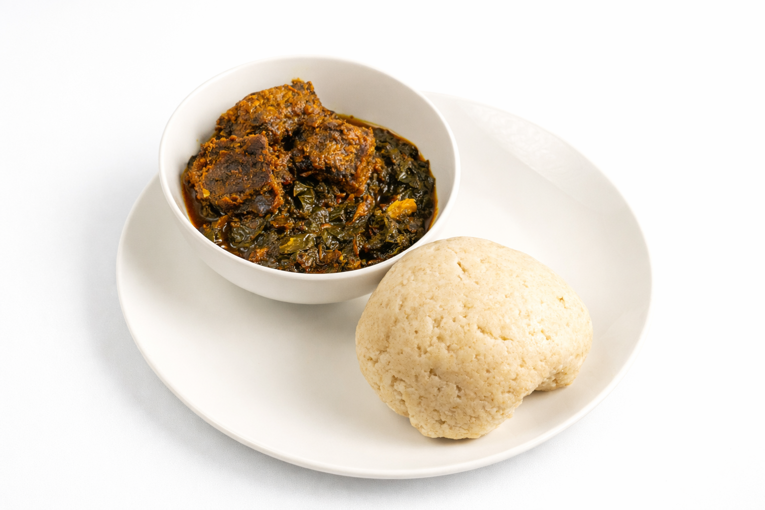 eforiro with fufu and choice protein