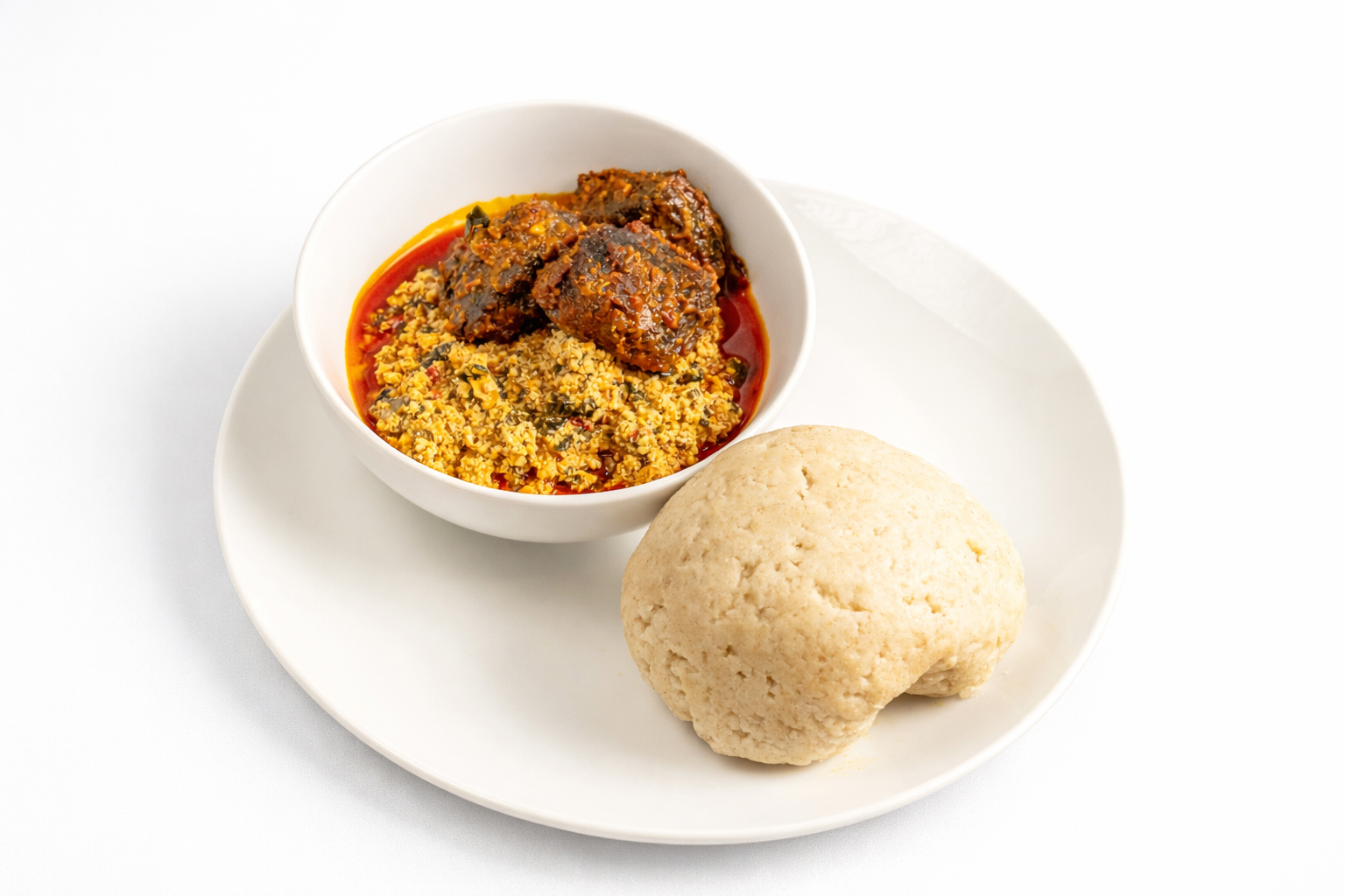 egusi soup with fufu choice and protein